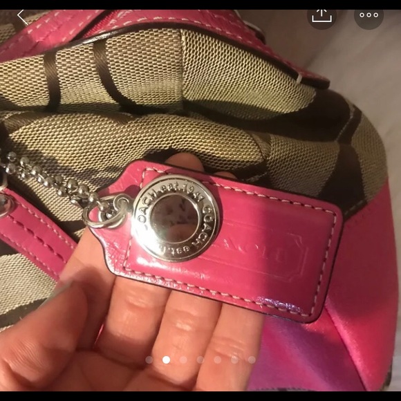 Coach Shoulder bag. Pink and tan. - Picture 4 of 7